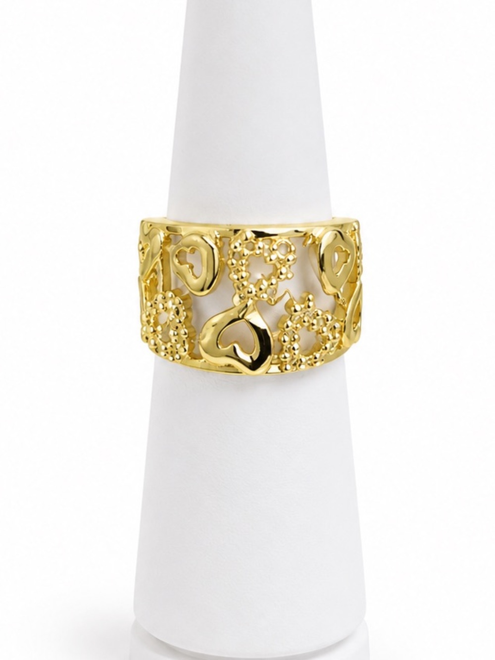 Open heart crystal ring size 8